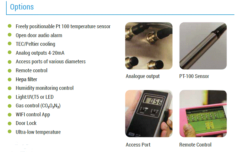Incubator MO-7701K OPTIONS Product details